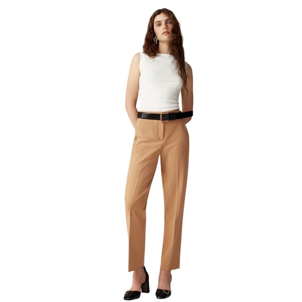 Crew Kate Straight Leg Pants 4P Burnished Saddle Four-Season Stretch Career